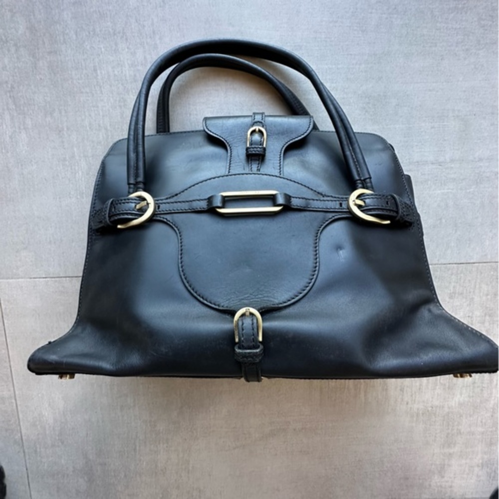 Authentic Jimmy Choo Black Leather Shoulder Bag